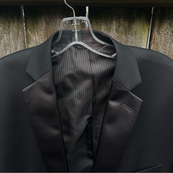 Lauren Ralph Lauren Men's 100% Wool Black Tuxedo Jacket with Satin Lapel 46 L - Picture 5 of 11
